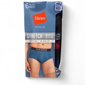 Hanes Premium Stretch Tagless Briefs - Blue, Red, Black
